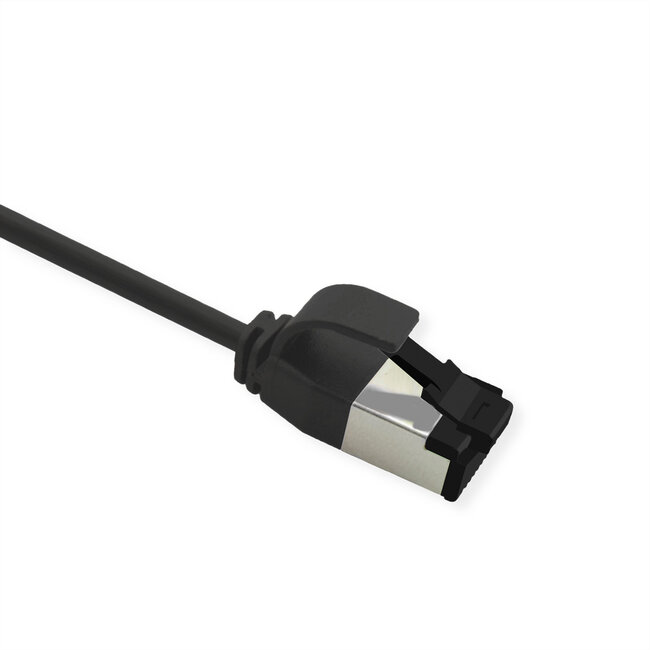 ROLINE U/FTP patchkabel Cat.8 (Klasse I), dun, LSOH, soepel draad, zwart, 0,15 m