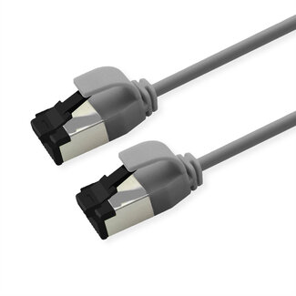 Roline ROLINE U/FTP patchkabel Cat.8 (Klasse I), dun, LSOH, soepel draad, grijs, 0,15 m