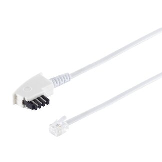 S-Impuls TAE-F - RJ11 telecom kabel | universeel (oud + nieuw) | wit | 6 meter