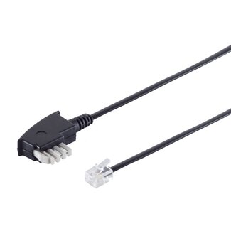 S-Impuls TAE-N - RJ11 telecom kabel | zwart | 6 meter