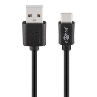 Goobay Goobay USB-C - USB-A kabel | USB2.0 | QC 18W | zwart | 1,8 meter