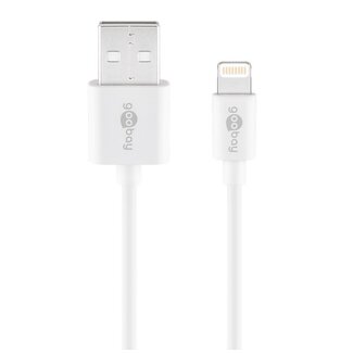 Goobay Goobay Lightning - USB-A kabel | USB2.0 | 12W | wit | 3 meter