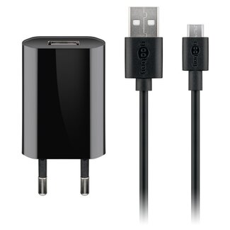 Goobay Goobay platte USB lader | incl. Micro USB kabel | 5W | zwart | 1 meter