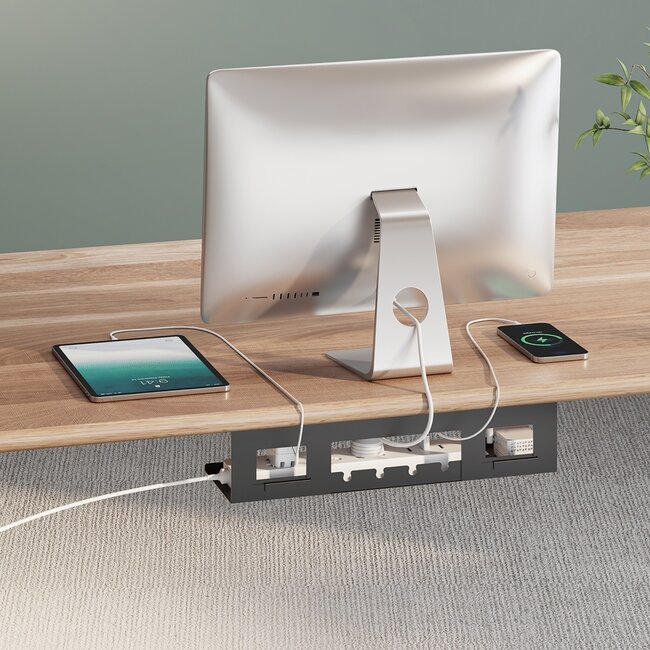 My Wall bureau kabelgoot met schroefbevestiging | 40 x 10 cm | zwart