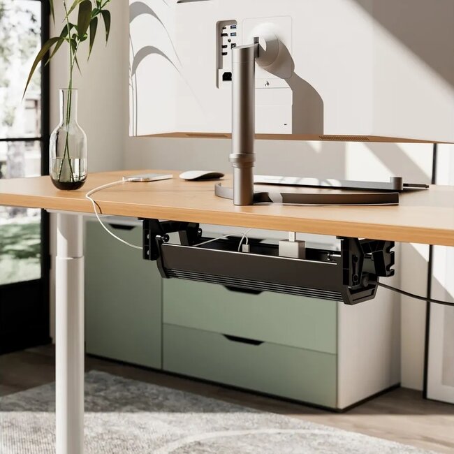 Roline Easy2Open bureau kabelgoot | 44,9 x 11,8 cm | zwart