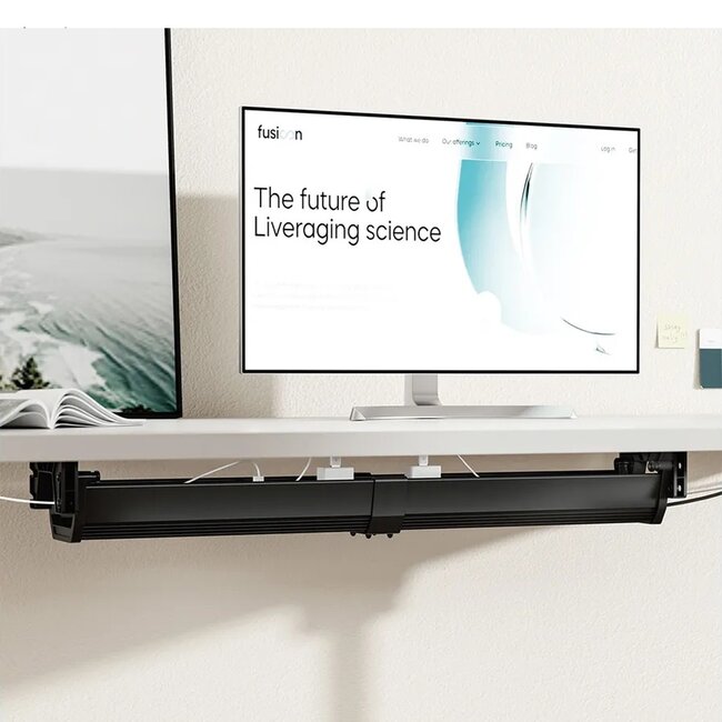 Roline Easy2Open bureau kabelgoot | 85,8 x 11,8 cm | zwart