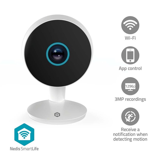 Nedis SmartLife indoor camera | Wi-Fi | 3MP Full HD 1296p