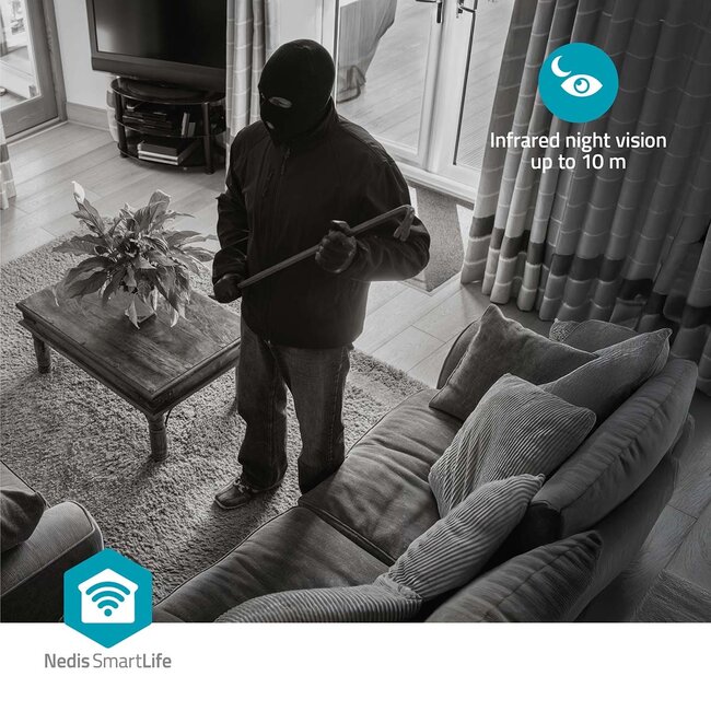 Nedis SmartLife indoor camera | draaien/kantelen | Wi-Fi | 3MP Full HD 1296p