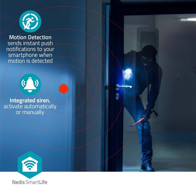 Nedis SmartLife indoor camera | draaien/kantelen | Wi-Fi | 3MP Full HD 1296p