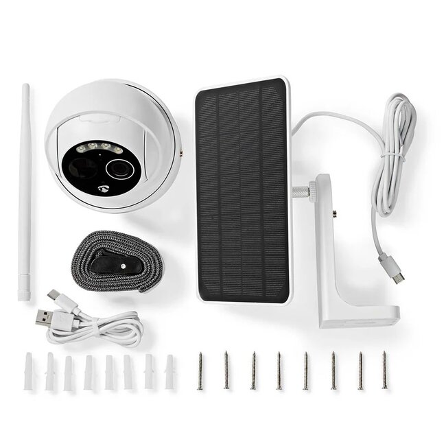 Nedis SmartLife outdoor camera met spotlight | oplaadbaar/solar | draaien/kantelen | Wi-Fi | Full HD 1080p
