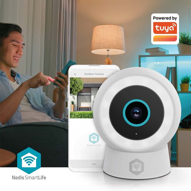 Nedis SmartLife outdoor camera met spotlight | USB-voeding | Wi-Fi | 3MP Full HD 1296p