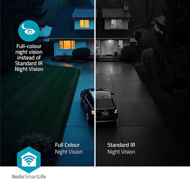 Nedis SmartLife outdoor camera met spotlight | USB-voeding | draaibaar | Wi-Fi | 4K