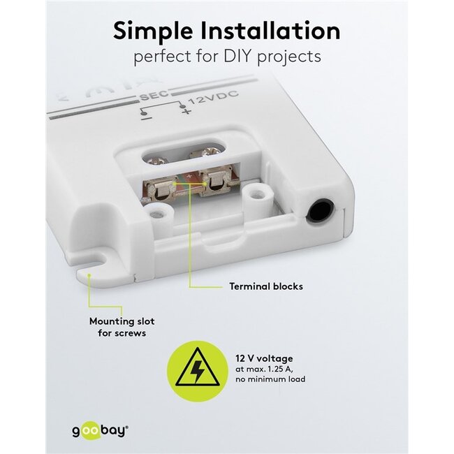 Goobay LED-transformator | 12V DC | 15W | IP20