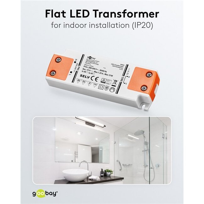 Goobay LED-transformator | 12V DC | 15W | IP20