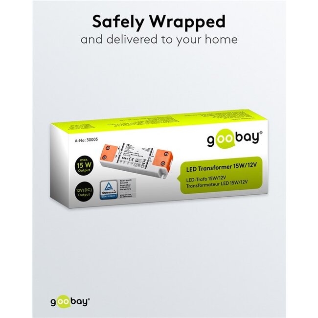 Goobay LED-transformator | 12V DC | 15W | IP20
