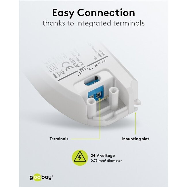 Goobay LED-transformator | 24V DC | 8W | IP20