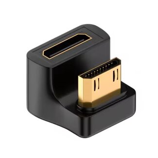 Universal Mini HDMI - Mini HDMI adapter | haaks naar boven (U-bocht) | HDMI2.1 (8K 60Hz + HDR)