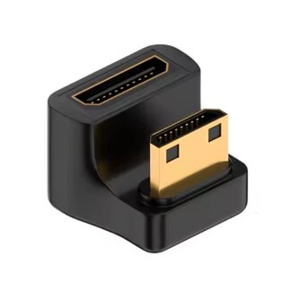 Universal Mini HDMI - Mini HDMI adapter | haaks naar beneden (U-bocht) | HDMI2.1 (8K 60Hz + HDR)