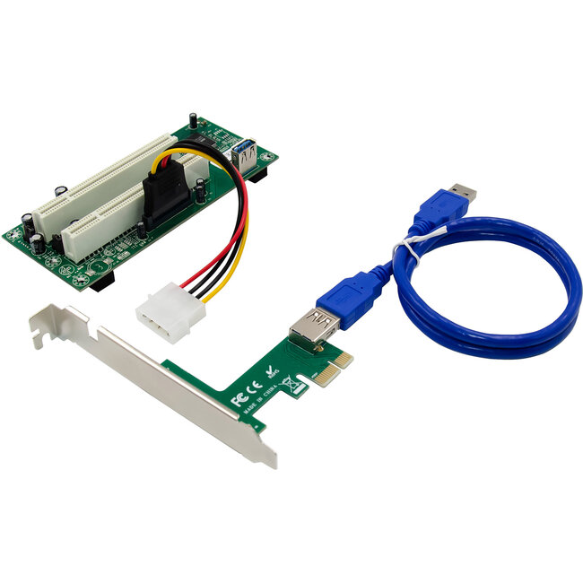 InLine® Interfacekaart, PCIe x1 naar 2x PCI 32-bit, incl. 60 cm kabel