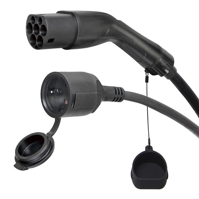 Adapter cable Type 2 (m) to Schuko (f), 3.7 kW, 0.5 m