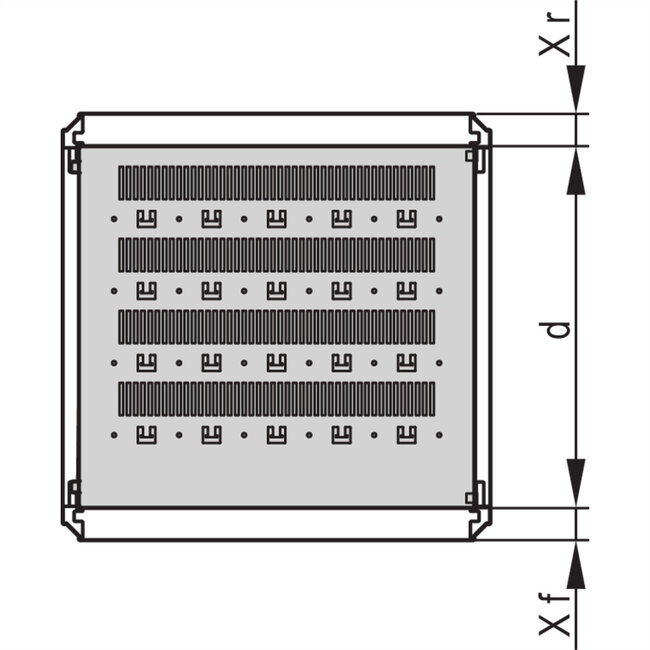 SCHROFF Varistar Planchet, Stationair, 75 kg, RAL 7021, 600W 800D