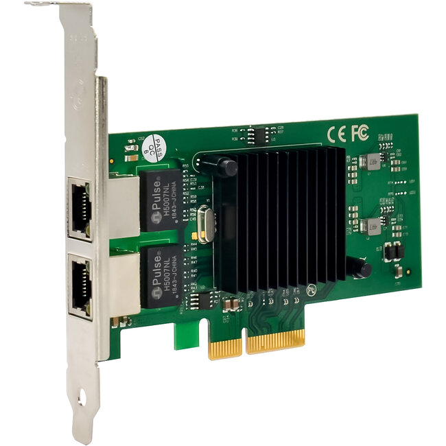 InLine® Dual Gigabit netwerkkaart, 2x RJ45 1 Gb/s, PCIe x4, incl. laagprofiel