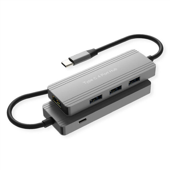 VALUE USB 3.2 Gen 1 Hub, 4-voudig, USB-C aansluitkabel
