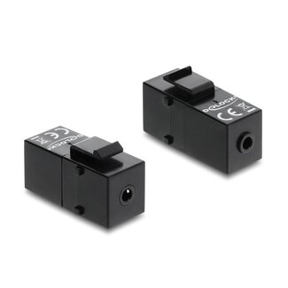 DeLOCK Delock Keystone Module stereo jack female 3.5 mm 4 pin to stereo jack female 3.5 mm 4 pin black