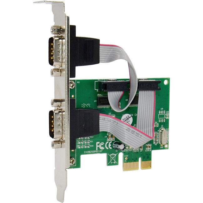 InLine® PCIe 2-poorts RS-232 kaart, 2x D-Sub 9 connector, incl. laag profiel