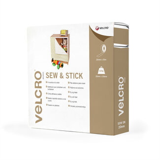 Velcro VELCRO® Sew & Stick klittenband met haken en lussen 20 mm x 25 m wit