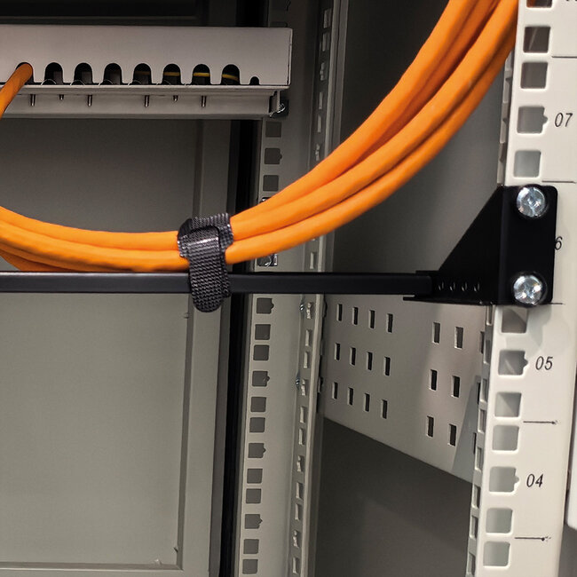 VALUE 19" Rack montierbare Kabelführungsschiene (horizontal), einstellbare Tiefe, 1HE, schwarz