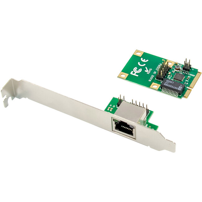 InLine® Mini-PCIe Gigabit netwerkkaart, 1x RJ45, halve grootte, incl. module