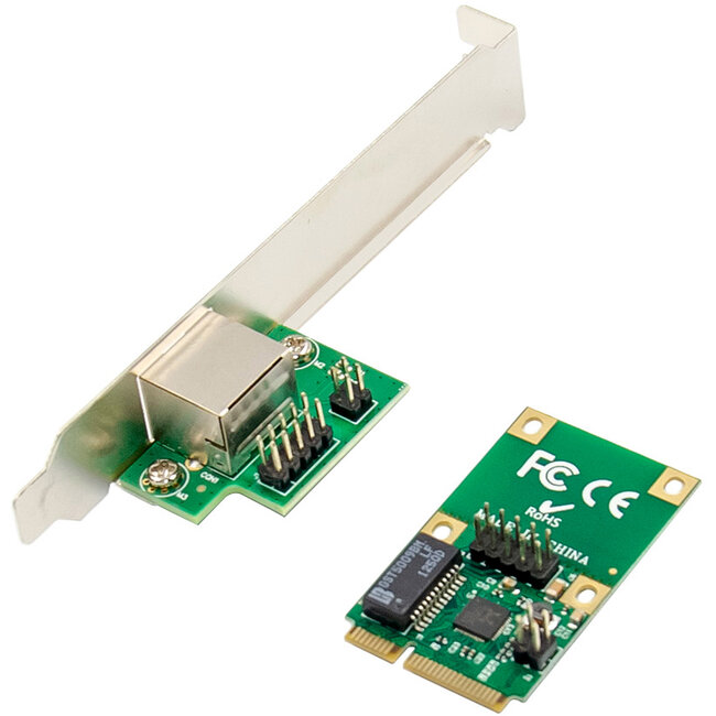 InLine® Mini-PCIe Gigabit netwerkkaart, 1x RJ45, halve grootte, incl. module