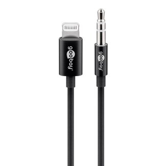 Goobay Goobay Lightning - 3,5mm Jack audiokabel | MFi | zwart | 1 meter