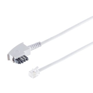S-Impuls TAE-N - RJ11 telecom kabel | wit | 6 meter