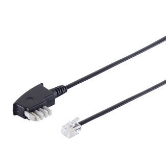S-Impuls TAE-N - RJ11 telecom kabel | Philips/Panasonic (6P4C) | zwart | 10 meter