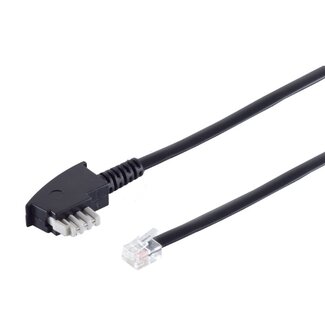 S-Impuls TAE-N - RJ12 telecom kabel | Philips/Panasonic (6P6C) | zwart | 3 meter