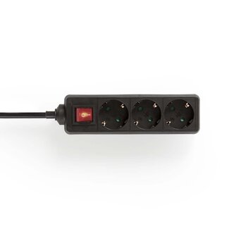 Nedis Nedis stekkerdoos | 3-voudig | schakelaar | zwart | 5 meter