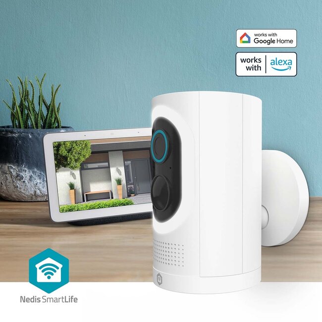 Nedis SmartLife outdoor camera met spotlight | batterijvoeding | Wi-Fi | 3MP Full HD 1296p