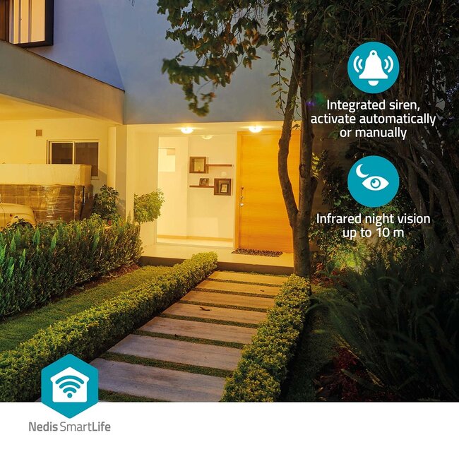 Nedis SmartLife outdoor camera met spotlight | batterijvoeding | Wi-Fi | 3MP Full HD 1296p