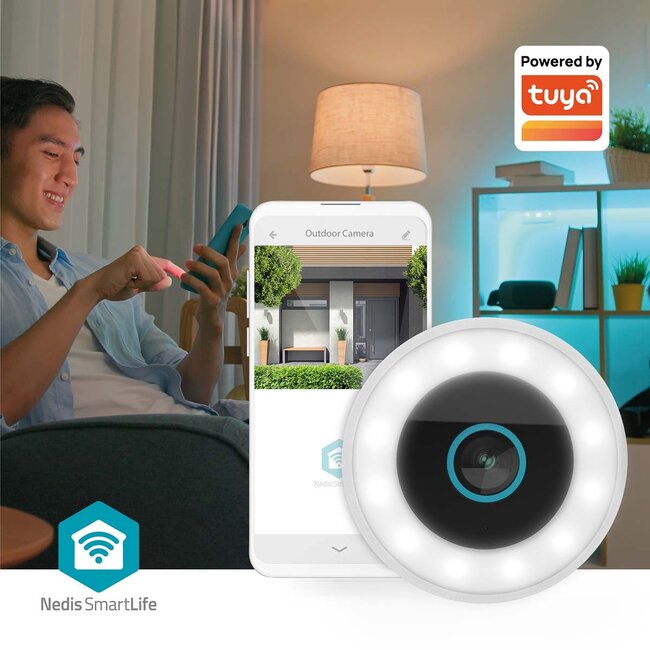 Nedis SmartLife outdoor camera met spotlight | USB-voeding | Wi-Fi | 3MP Full HD 1296p