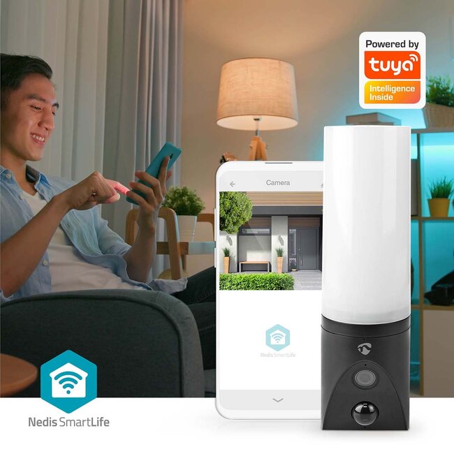 Nedis SmartLife buitenlamp met camera | draaien | netvoeding | Wi-Fi | Full HD 1080p