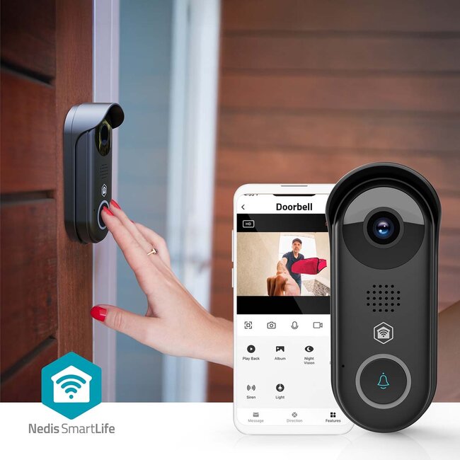 Nedis SmartLife videodeurbel | 2-draads voeding | Wi-Fi | Full HD 1080p