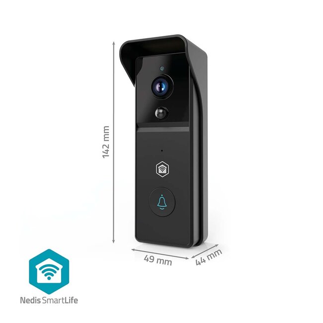 Nedis SmartLife videodeurbel met gong | batterijvoeding | Wi-Fi | 3MP Full HD 1296p