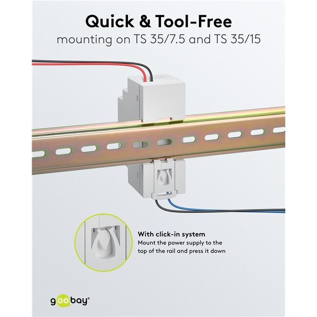 Goobay LED-transformator voor DIN-rail | 12V DC | 30W | IP20