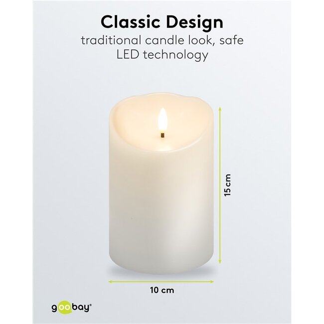 Goobay LED-kaars | 15 cm | timerfunctie |  wit | IP20