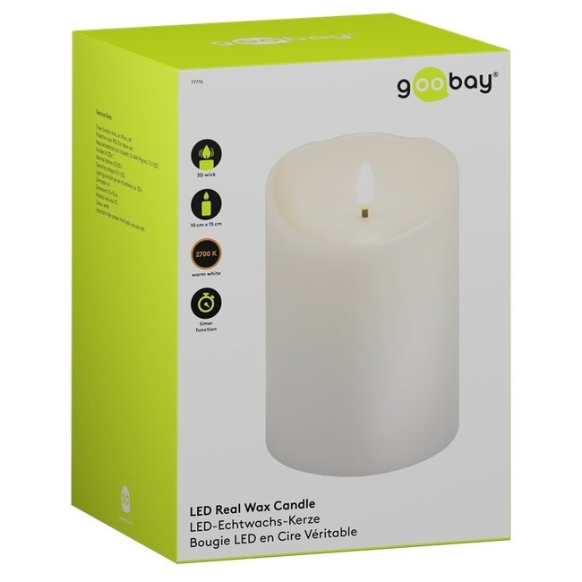 Goobay LED-kaars | 15 cm | timerfunctie |  wit | IP20