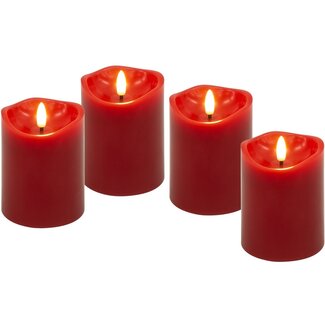 Goobay Goobay LED-kaarsenset | 4 stuks | 10 cm | timerfunctie | rood | IP20