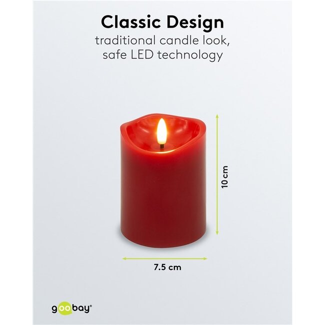 Goobay LED-kaarsenset | 4 stuks | 10 cm | timerfunctie | rood | IP20