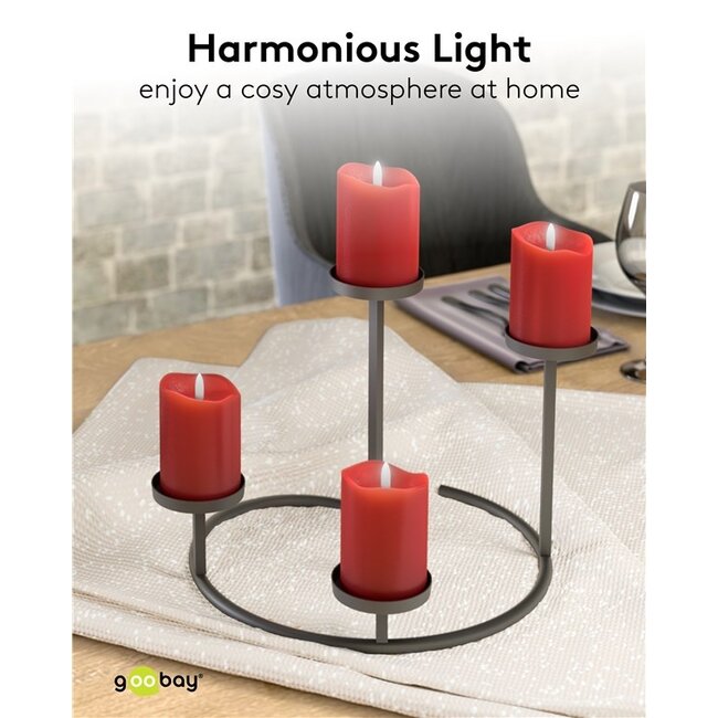 Goobay LED-kaarsenset | 4 stuks | 10 cm | timerfunctie | rood | IP20